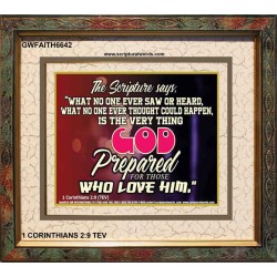 WHAT GOD HAS PREPARED FOR US   Wall Dcor   (GWFAITH6642)   "18x16"