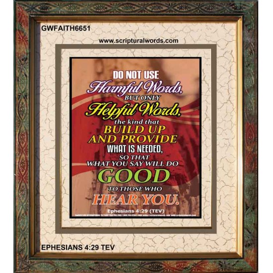 WATCH YOUR WORDS   Bible Scriptures on Love Acrylic Glass Frame   (GWFAITH6651)   