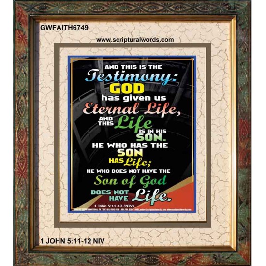 THE TESTIMONY GOD HAS GIVEN US   Christian Framed Wall Art   (GWFAITH6749)   