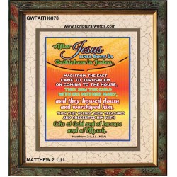THEY BOWED DOWN AND WORSHIPED HIM   Scripture Art Wooden Frame   (GWFAITH6878)   