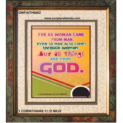 ALL THINGS ARE FROM GOD   Scriptural Portrait Wooden Frame   (GWFAITH6882)   