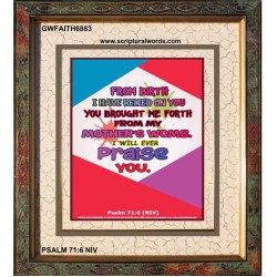 YOU BROUGHT ME FROM MY MOTHERS WOMB   Biblical Art Acrylic Glass Frame    (GWFAITH6883)   