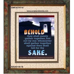 WHOSOEVER SHALL GATHER THEE    Large Framed Scriptural Wall Art   (GWFAITH710)   