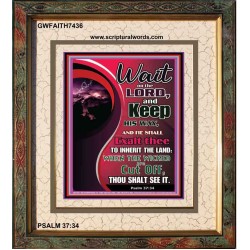 WAIT ON THE LORD   Framed Bible Verse Online   (GWFAITH7436)   "16x18"