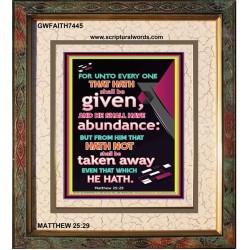 ABUNDANCE   Bible Verses Framed for Home Online   (GWFAITH7445)   