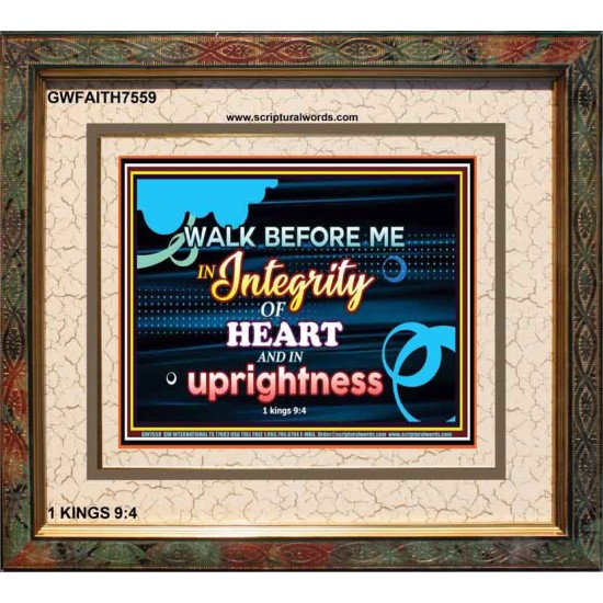 WALK IN INTEGRITY   Unique Bible Verse Frame   (GWFAITH7559)   