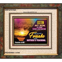 A FATHERS INSTRUCTION   Bible Verses Frames Online   (GWFAITH7603)   "18x16"
