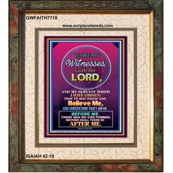 YE ARE MY WITNESSES   Custom Framed Bible Verse   (GWFAITH7718)   "16x18"