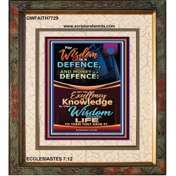 WISDOM A DEFENCE   Bible Verses Framed for Home   (GWFAITH7729)   "16x18"