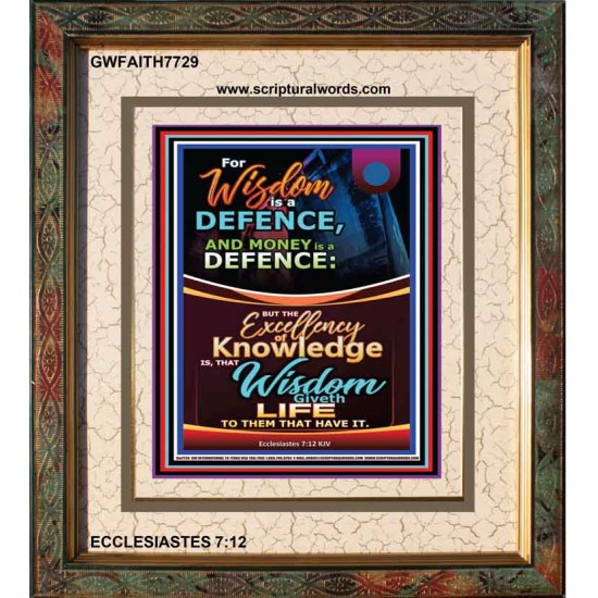 WISDOM A DEFENCE   Bible Verses Framed for Home   (GWFAITH7729)   