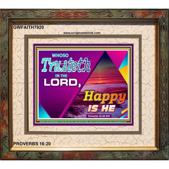 TRUST IN THE LORD   Framed Bedroom Wall Decoration   (GWFAITH7920)   