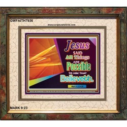 ALL THINGS ARE POSSIBLE   Inspiration Wall Art Frame   (GWFAITH7936)   