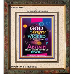 ANGRY WITH THE WICKED   Scripture Wooden Framed Signs   (GWFAITH8081)   