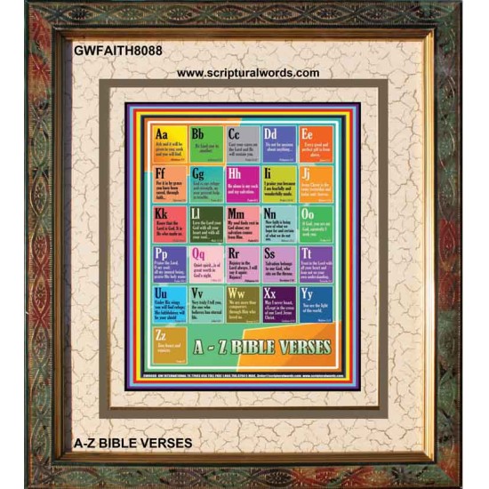 A-Z BIBLE VERSES   Christian Quote Framed   (GWFAITH8088)   