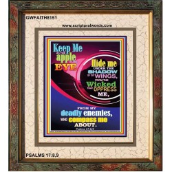 UNDER THE SHADOW OF THY WINGS   Scriptural Portrait Acrylic Glass Frame   (GWFAITH8151)   "16x18"