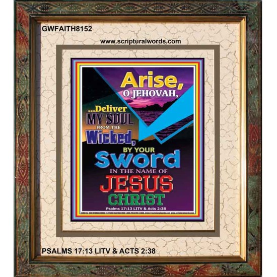 ARISE O JEHOVAH   Biblical Art Acrylic Glass Frame   (GWFAITH8152)   