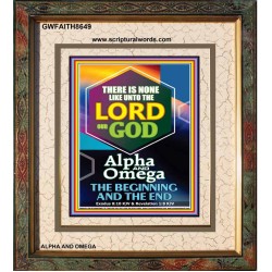 ALPHA AND OMEGA BEGINNING AND THE END   Framed Sitting Room Wall Decoration   (GWFAITH8649)   