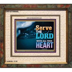 WITH ALL YOUR HEART   Framed Religious Wall Art    (GWFAITH8846L)   "18x16"