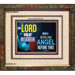 SEND HIS ANGEL BEFORE THEE   Framed Scripture Dcor   (GWFAITH9413)   