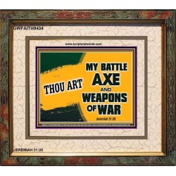 WEAPONS OF WAR   Christian Quotes Framed   (GWFAITH9434)   "18x16"