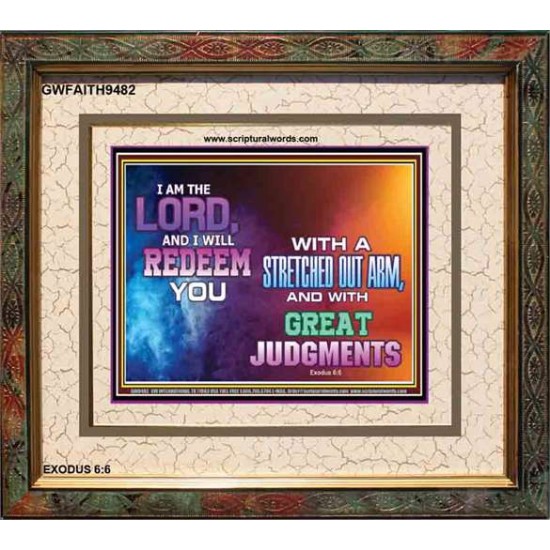 A STRETCHED OUT ARM   Bible Verse Acrylic Glass Frame   (GWFAITH9482)   