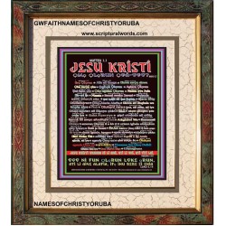 NAMES OF JESUS CHRIST WITH BIBLE VERSES IN YORUBA LANGUAGE {Oruko Jesu Kristi}   Scriptures Wall Art   (GWFAITHNAMESOFCHRISTYORUBA)   "16x18"