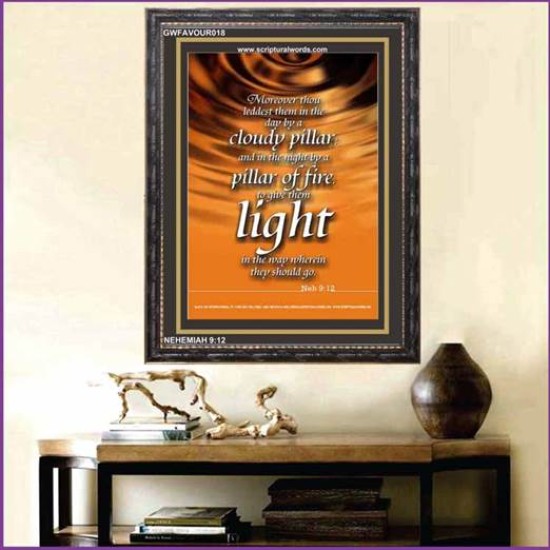 PILLAR OF FIRE BY NIGHT PILLAR CLOUD BY DAY   Bible Verses Framed for Home   (GWFAVOUR018)   