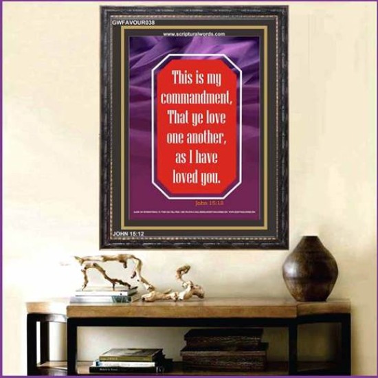 LOVE ONE ANOTHER   Bible Verse Framed for Home Online   (GWFAVOUR038)   