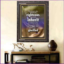 THE RIGHTEOUS SHALL INHERIT THE LAND   Scripture Wooden Frame   (GWFAVOUR069)   