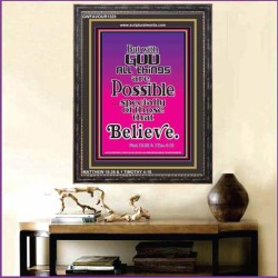WITH ALL GOD ALL THINGS ARE POSSIBLE   Modern Christian Wall Dcor Frame   (GWFAVOUR1325)   