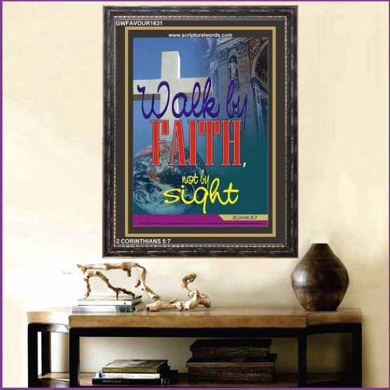 WALK BY FAITH   Inspirational Wall Art Wooden Frame   (GWFAVOUR1631)   