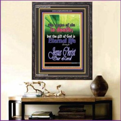 WAGES OF SIN IS DEATH   Christian Paintings Acrylic Glass Frame   (GWFAVOUR1640)   "33x45"