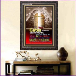 YOUR GATES WILL ALWAYS STAND OPEN   Large Frame Scripture Wall Art   (GWFAVOUR1684)   "33x45"