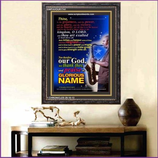 PRAISE THY GLORIOUS NAME   Bible Verses Poster   (GWFAVOUR1741)   