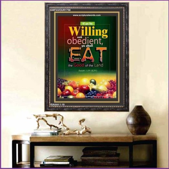 WILLING AND OBEDIENT   Christian Paintings Frame   (GWFAVOUR1758)   