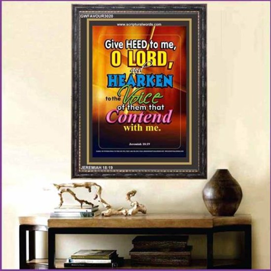 O LORD HEARKEN   Encouraging Bible Verses Frame   (GWFAVOUR3020)   