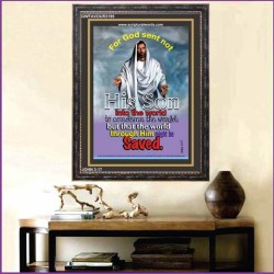 THE WORLD THROUGH HIM MIGHT BE SAVED   Bible Verse Frame Online   (GWFAVOUR3195)   