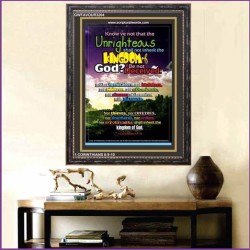 UNRIGHTEOUS SHALL NOT INHERIT THE KINGDOM   Large Framed Scripture Wall Art   (GWFAVOUR3204)   "33x45"