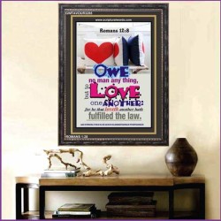 OWE NO MAN ANY THING   contemporary Christian Art Frame   (GWFAVOUR3285)   