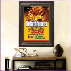 TRUE RICHES   Acrylic Glass Frame Scripture Art   (GWFAVOUR3371)   "33x45"