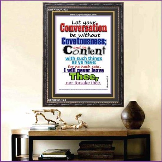 NEVER LEAVE THEE   Bible Verse Frame for Home   (GWFAVOUR3402)   