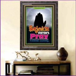 REJOICE EVERMORE   Large Framed Scripture Wall Art   (GWFAVOUR3410)   