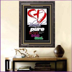 PURE IN HEART   Acrylic Glass Frame Scripture Art   (GWFAVOUR3584)   