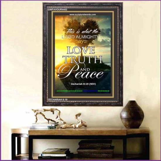 LOVE TRUTH AND PEACE   Biblical Art   (GWFAVOUR4452)   