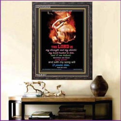WITH MY SONG WILL I PRAISE HIM   Framed Sitting Room Wall Decoration   (GWFAVOUR4538)   "33x45"
