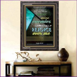 WRONGFULLY REJOICE OVER ME   Frame Bible Verses Online   (GWFAVOUR4593)   "33x45"