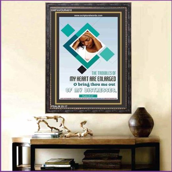 OUT OF DISTRESSES   Framed Scripture Dcor   (GWFAVOUR4610)   