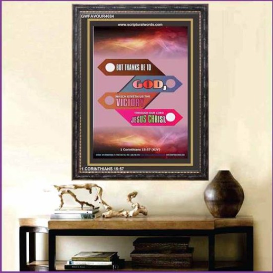 WHICH GIVETH US THE VICTORY   Christian Artwork Frame   (GWFAVOUR4684)   