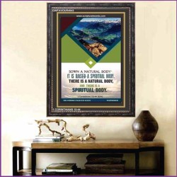 THERE IS A SPIRITUAL BODY   Inspirational Wall Art Wooden Frame   (GWFAVOUR4943)   