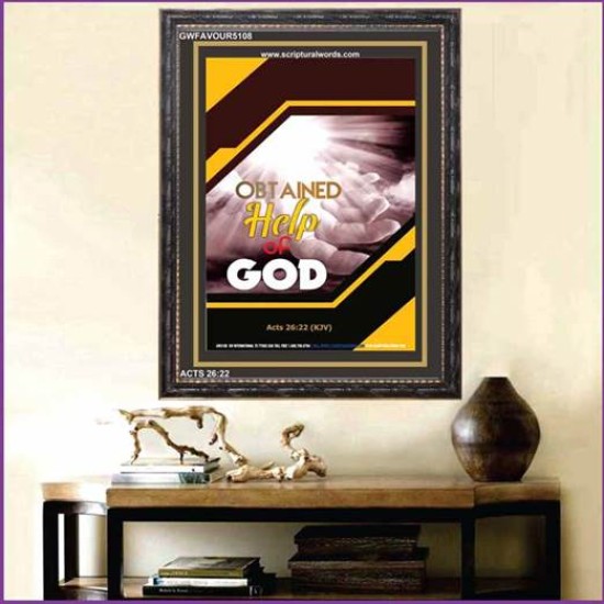 OBTAINED HELP OF GOD   Acrylic Glass Framed Bible Verse   (GWFAVOUR5108)   